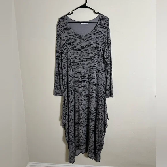 Bryn Walker Black and Gray Maxi Dress Size L - Picture 2 of 11